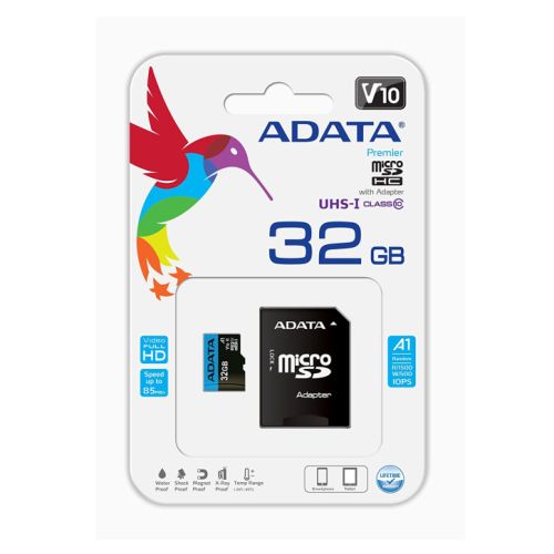 ADATA Premier Class 10 UHS-I MicroSD Card with Adapter - 32GB to 512GB - Tech Syndicate