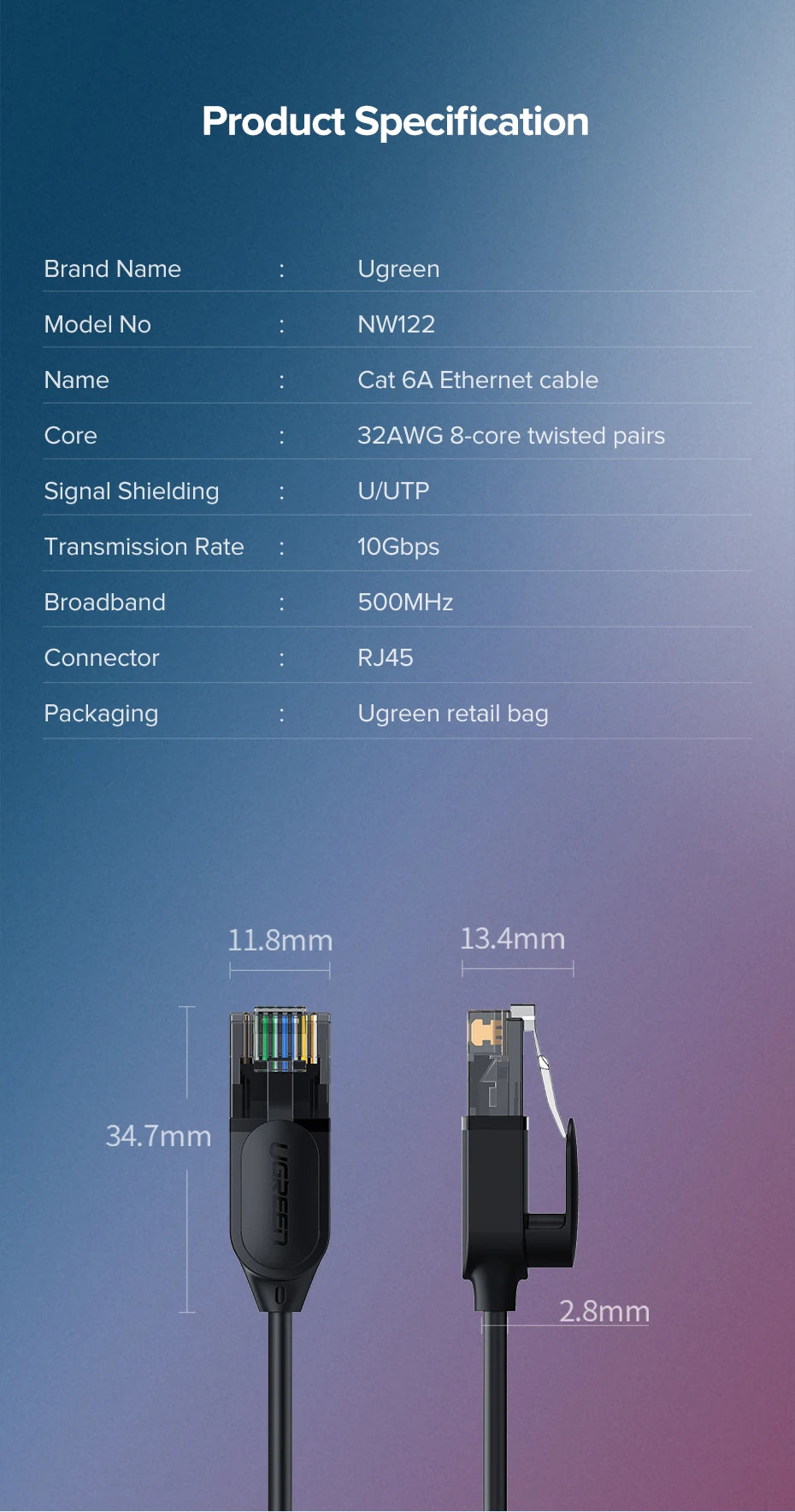 UGREEN Cat6 Ethernet Cable up to 10Gbps - Tech Syndicate