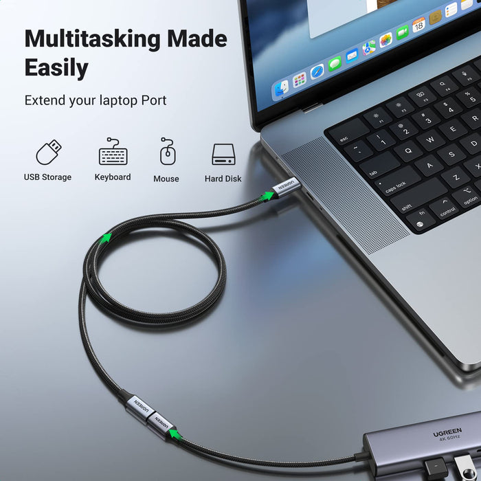 Ugreen 100W USB 3.2 Gen 2 10Gbps Thunderbolt USB-C Extension Cable - Tech Syndicate