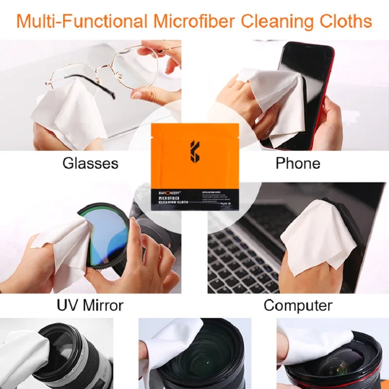 K&F Concept 5 Pack Individually Vacuum Wrapped Microfiber Cleaning Cloths - Tech Syndicate 