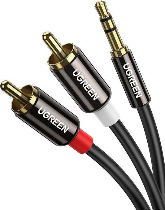 Ugreen 3.5mm to 2RCA HiFi Stereo Y Split Adapter with Copper Shell up to 3 M - Tech Syndicate 