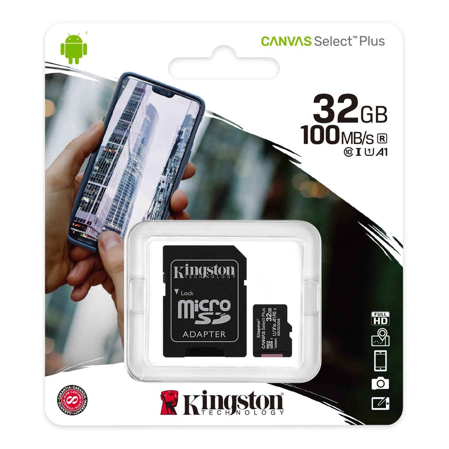 Kingston Canvas Select Plus Micro SD Card with SD Adapter, UHS-I Class 10 - Tech Syndicate 