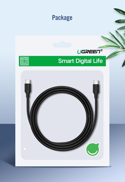 UGREEN PD60W Type C to Type C USB Cable 1M Samsung Xiaomi Apple compatibility - Tech Syndicate 